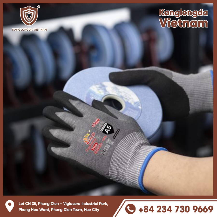 Cut resistant gloves, HPPE fiber, protect hands when holding grinding blades